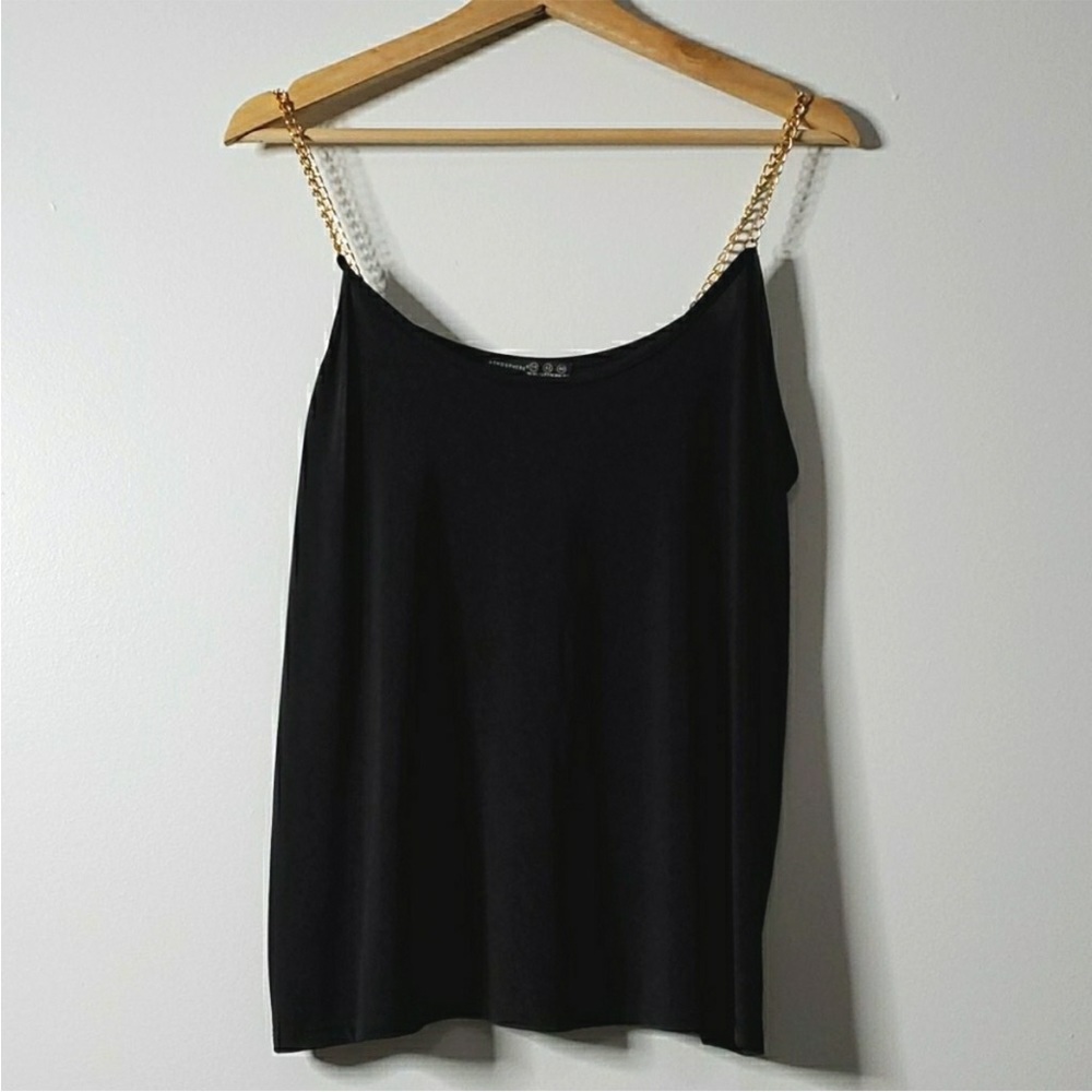 Atmosphere Flow Tank Top with Gold Chain Straps. Size lg